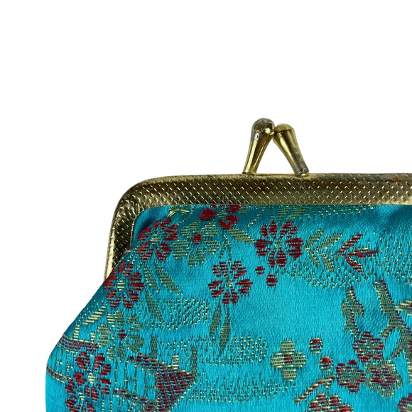 Vintage Pagoda Chinese China Clasp Closing Small Coin Change Purse Wallet Geisha - Picture 6 of 12